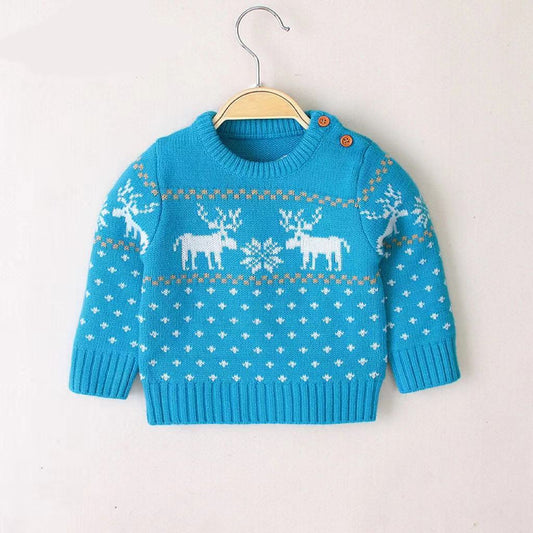 Boy's Christmas Giraffe Pullover Sweater