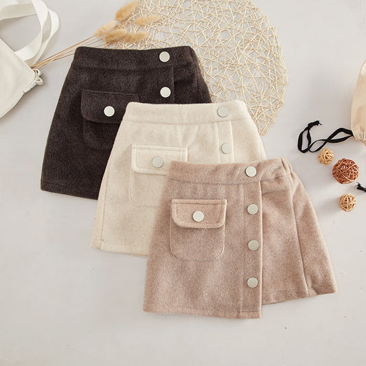 Woolen Material Short Skirt Baby A-line Skirt Girl Skirt