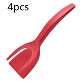 2 In 1 Grip And Flip Tongs Egg Spatula Tongs Clamp Pancake Fried Egg French Toast Omelet Overturned Kitchen Accessories - Almoni Express