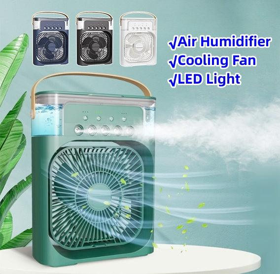 3 In 1 Air Humidifier Cooling USB Fan LED Night Light Water Mist Humidification Fan Spray Electric Fan - Almoni Express