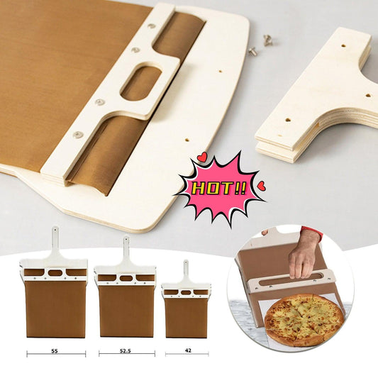 3 Sizes Sliding Pizza Peel Shovel Storage Board Pala Pizza Scorrevole Wooden Handle Transfer Pizza Kitchen Gadgets - Almoni Express