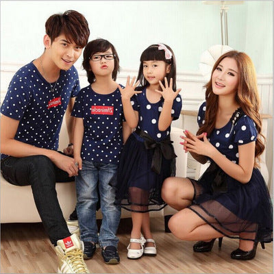 Korean version of cotton parent-child summer dress