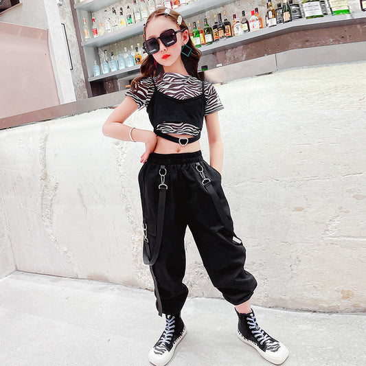Girls Summer Clothes and Suits Kids Teen Jazz Dance Costumes Hip-hop Street Dance Tracksuit