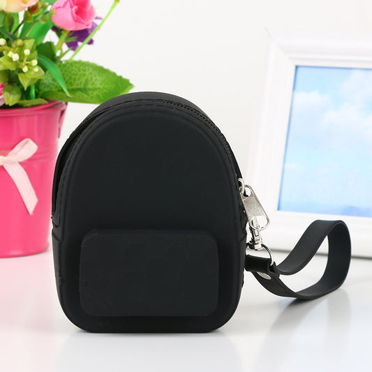 Lovely silicone earphone backpack portable handbag, handbag, handbag, purse, zero purse, children's candy color key bag manufacturer