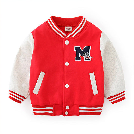 Children's Cardigan Jacket Baseball Sweater Set
