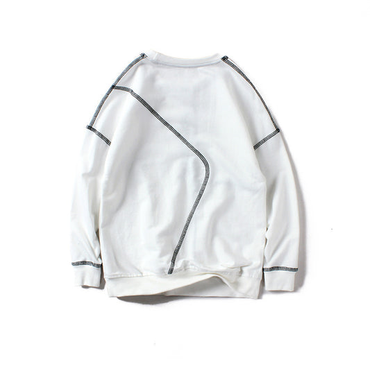 Contrasting stitching pullover boys sweater
