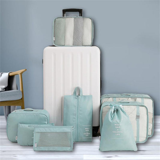8-piece Set Luggage Divider Bag Travel Storage Clothes Underwear Shoes Organizer Packing Cube Bag - AL MONI EXPRESS