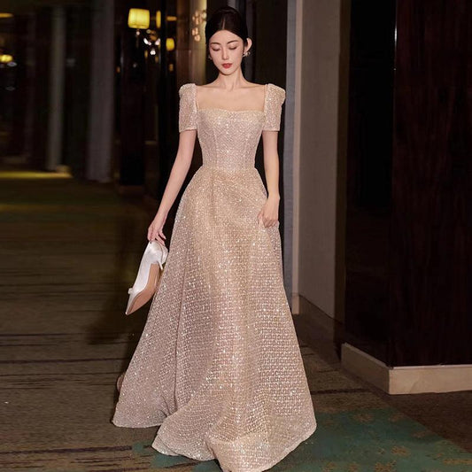Banquet Bridal Temperamental Fairy Slim-fit Slimming Dress - Almoni Express
