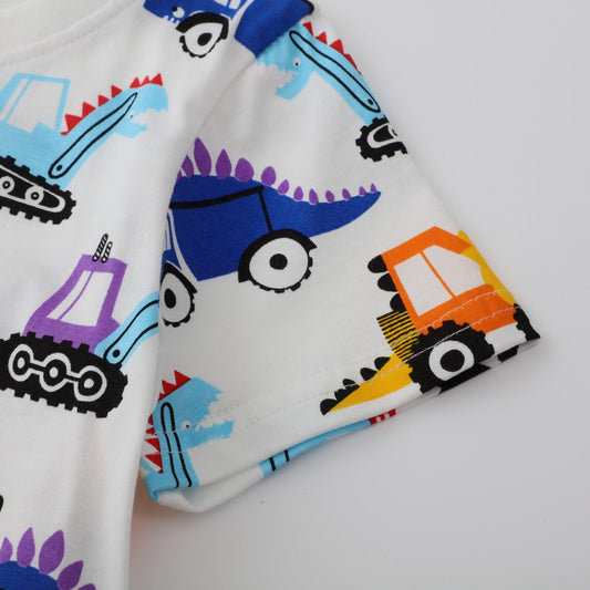 Boys Cute Print Cotton Knit T-Shirt - Almoni Express