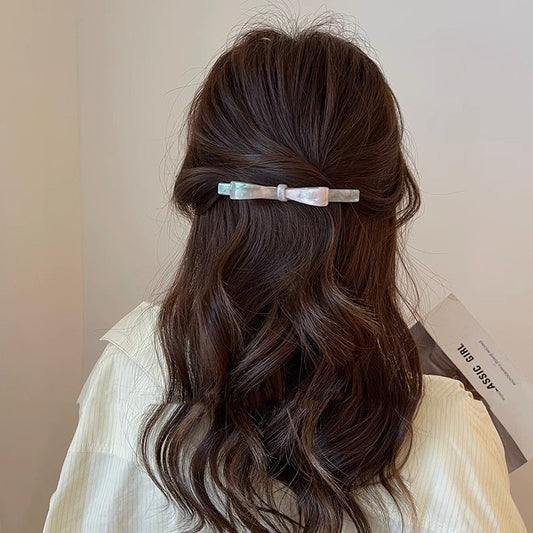 Vertical Bow Simple Hair Clip Women