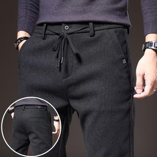 Casual Trousers Men's Loose-fitting Sanding Straight Pants - Almoni Express