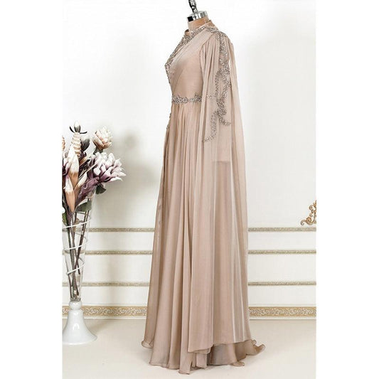 Champagne Muslim Evening Dress Formal Party - Almoni Express