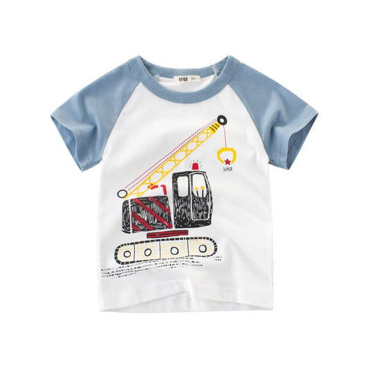 Children's cartoon car T-shirt - Almoni Express