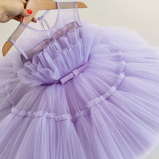Children's Dress Fluffy Gauze Girl Princess Dress - Almoni Express