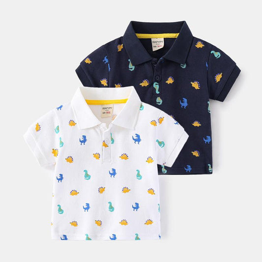Children's Lapel Shirt With Short Sleeves - Almoni Express