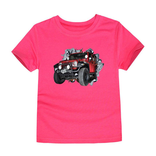 Children's Short-sleeved Cotton Heat Transfer T-shirt For Boys And Girls - Almoni Express