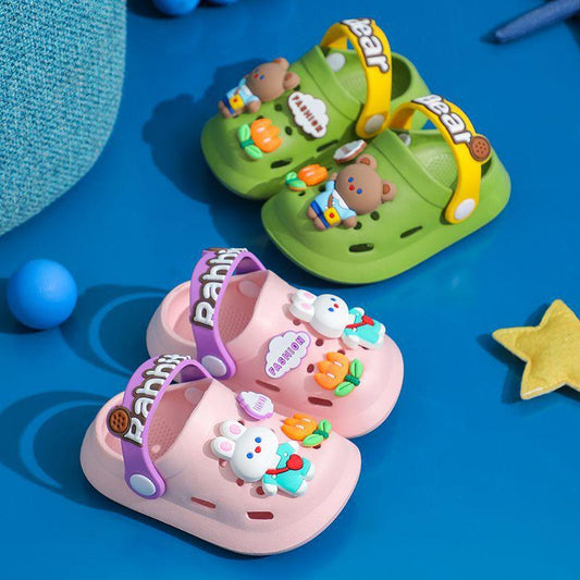 Children's Slippers Summer Cute Outdoor Soft Bottom Non-slip Boys And Girls Sandals Infant Kid Baby Hole Shoes - Almoni Express
