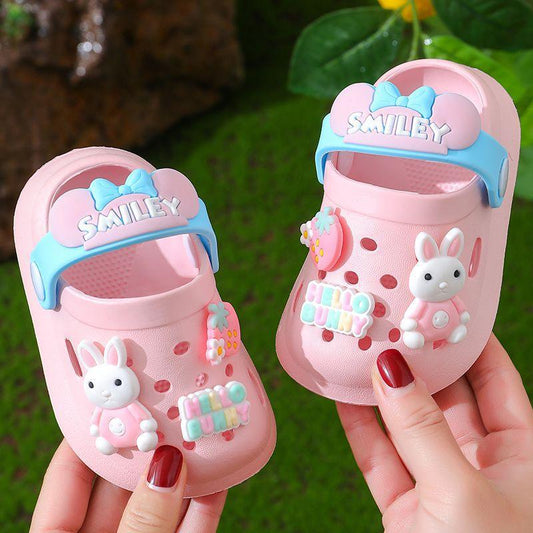Children's Slippers Summer Cute Outdoor Soft Bottom Non-slip Boys And Girls Sandals Infant Kid Baby Hole Shoes - Almoni Express