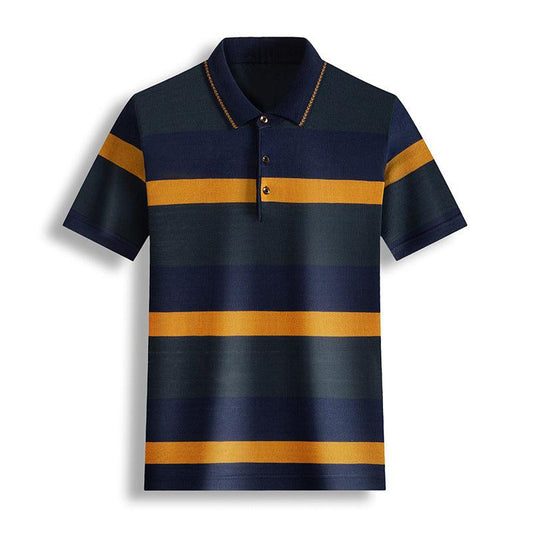 Colorblock Men's Short Sleeved Striped T Shirt - AL MONI EXPRESS