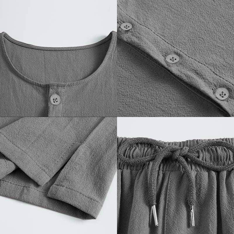 Cotton And Linen Large Size Men's Loose Short Sleeve - AL MONI EXPRESS