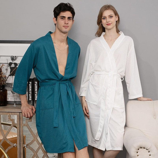 Couple Robes Sleepwear Women Men Loungewear Bathrobe - Almoni Express