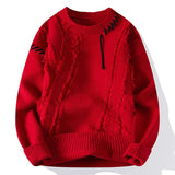 Crew Neck Pullover Sweater Casual - Almoni Express