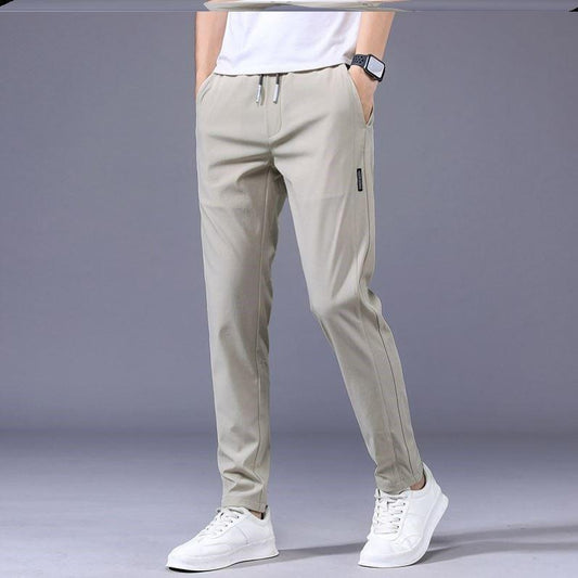 Drawstring Trousers Thin Casual Pants Korean Version Loose Straight Sweatpants Mens Clothing - AL MONI EXPRESS