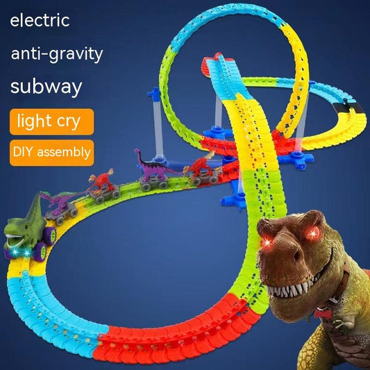 Electric Dinosaur-themed Children's Roller Coaster with Plastic Track Toy - AL MONI EXPRESS