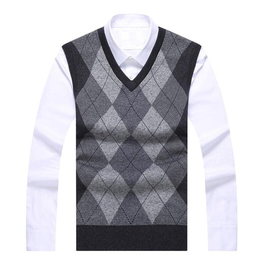 Factory Direct Sales Winter Wool Knitted Vest Middle-aged And Elderly Men's Thickened Sweater - AL MONI EXPRESS