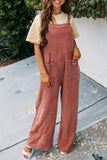 Fashion Square Neck Jumpsuit With Pockets Spring Summer Casual Solid Color Loose Overalls Womens Clothing - AL MONI EXPRESS