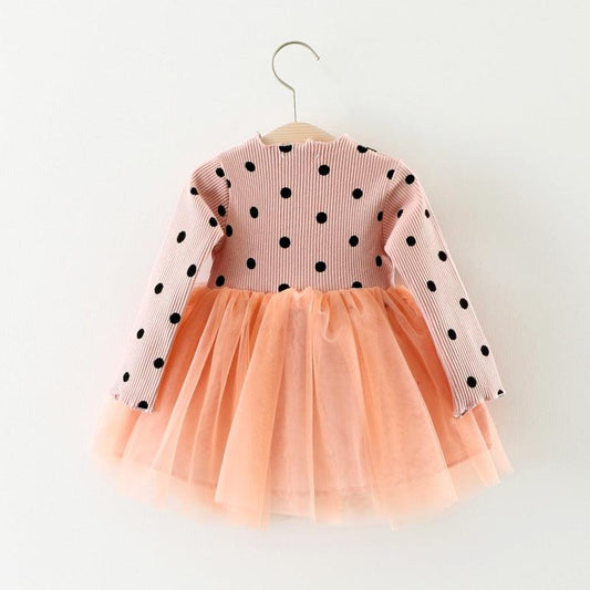 Foreign Children Years Of Foreign Trade Explosion Of Baby Cotton Long Sleeved Dress Korean Princess Dress Girls. - Almoni Express