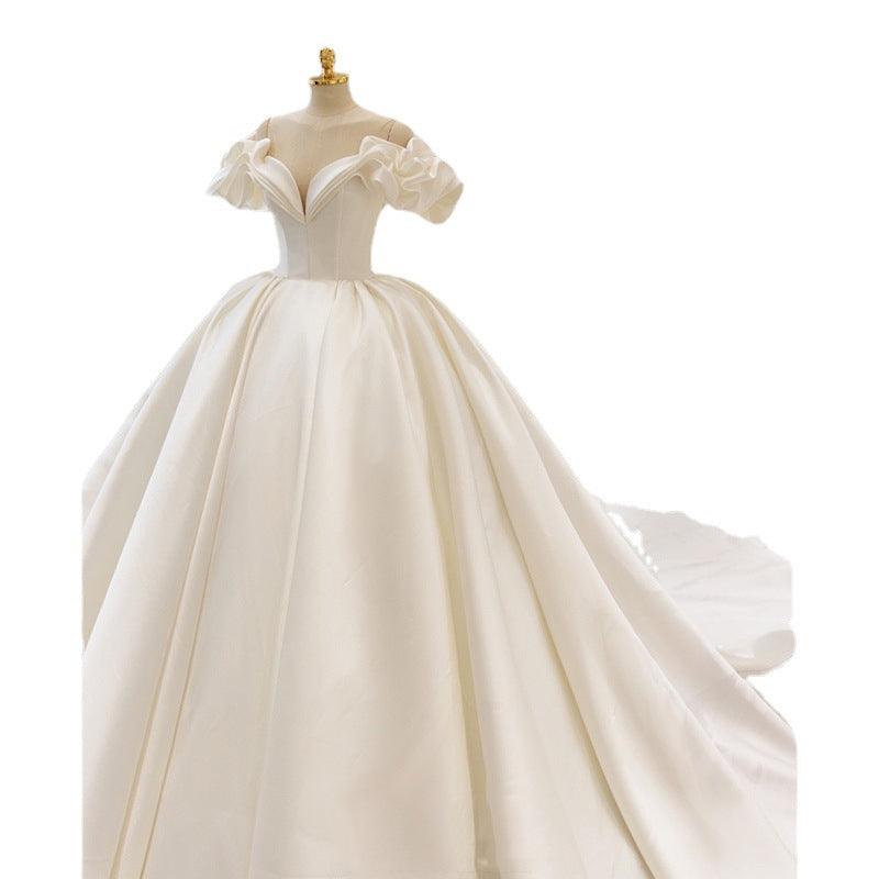 French Bride Small Premium Wedding Dress - Almoni Express