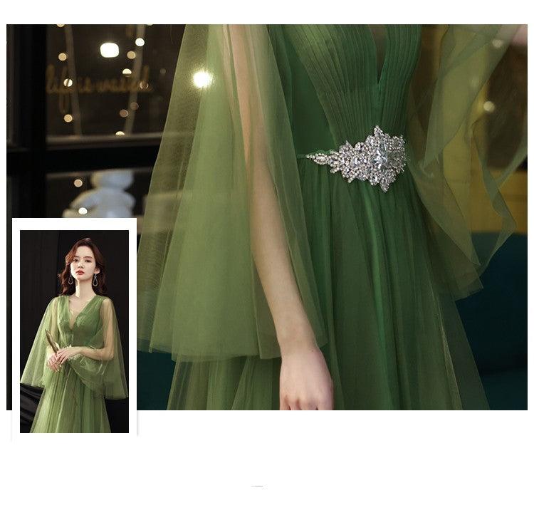 Green Wedding Dress Guzheng Art Examination Solo - Almoni Express