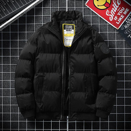High-end Men's Warm Down Stand Collar Cotton Jacket - Almoni Express