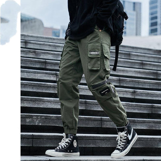 High Street Overalls Men autumn And Winter New Men's Trousers Teen Fashion Brand Casual Pants Men - Almoni Express