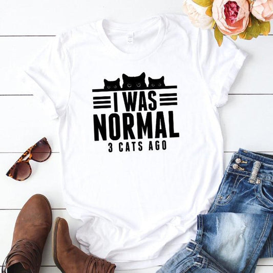I Was Mormal 3 Cats Tshirt - Almoni Express