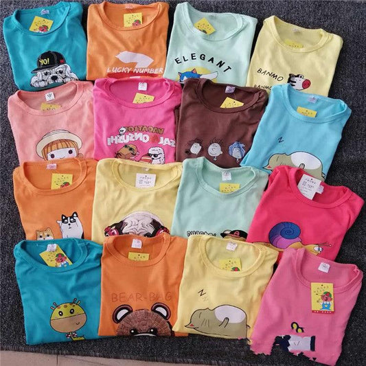 Kids Short Sleeve T-Shirt Random Color - Almoni Express