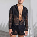 Long Sleeve Shirt Casual Shorts Fashion Men's Suit Men's Clothing Matching Suit Summer Suit Sportswear - AL MONI EXPRESS