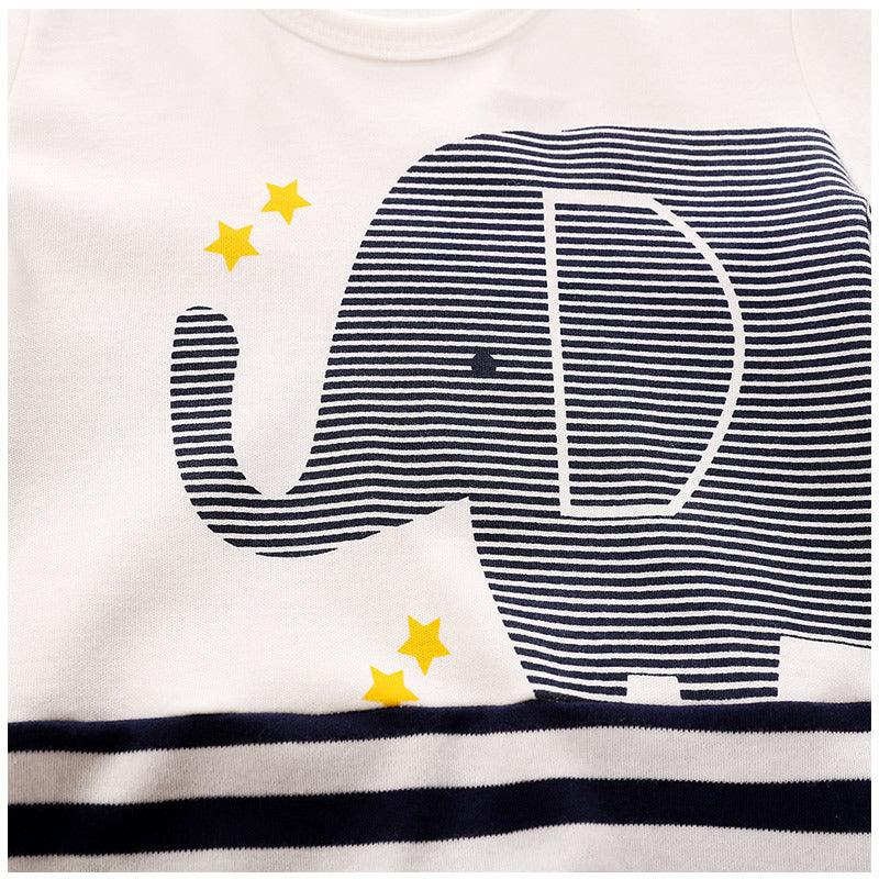 Long-Sleeved Cotton Korean Male And Female Baby Animal Crawling Clothes - Almoni Express