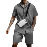 Men's Casual And Comfortable Polo Short-sleeved Shorts Suit - AL MONI EXPRESS