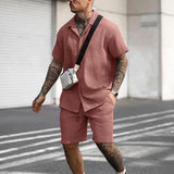 Men's Casual And Comfortable Polo Short-sleeved Shorts Suit - AL MONI EXPRESS