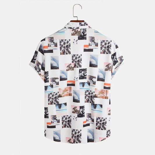 Men's Casual High Street Hawaiian Flower Shirt Full Print - AL MONI EXPRESS