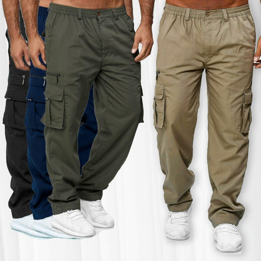 Men's Casual Multi-pocket Loose Straight Cargo Pants - AL MONI EXPRESS