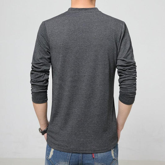 Men's combed cotton long sleeve T-shirt - AL MONI EXPRESS