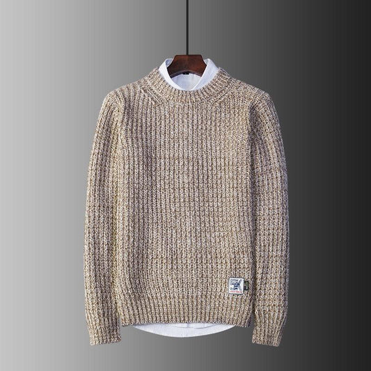 Men's Crew Neck Sweater Pullover Sweater Youth Loose - Almoni Express