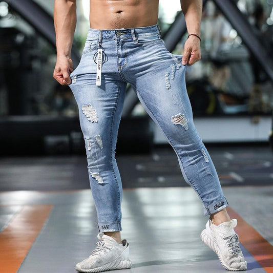 Men's Fashion Casual Slim Ripped Jeans - AL MONI EXPRESS