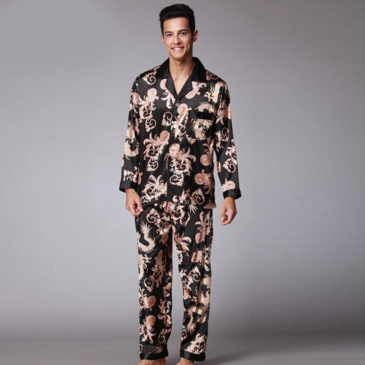Men's Long Sleeve Pants Pajamas Set - Almoni Express