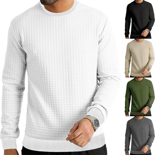 Men's Long-sleeved T-shirt Round Neck Sweater - AL MONI EXPRESS