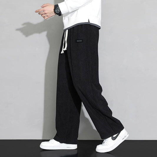 Men's Pants Loose Casual Wide-leg Trousers - Almoni Express