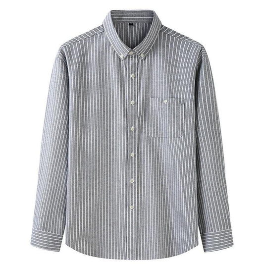 Men's Plus-sized Plus Size Loose Casual Weight-catcher Business Trends Cotton Long Sleeve Shirt - AL MONI EXPRESS